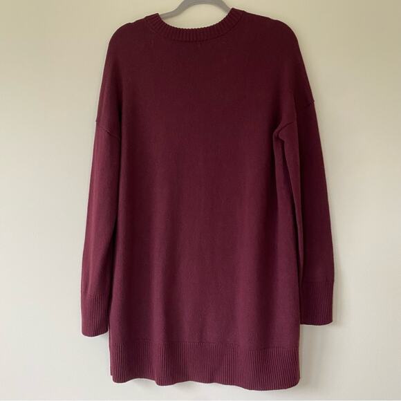 Sezane Mathie Dress Merino Wool Long Sleeve Size XXL Purple Burgundy - Picture 12 of 14